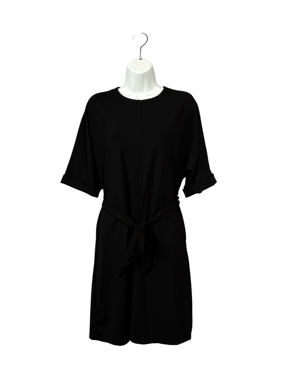 RW&CO, Black Stretch Belted Shift Dress, Medium, Pockets Career Minimalist - Picture 4 of 9